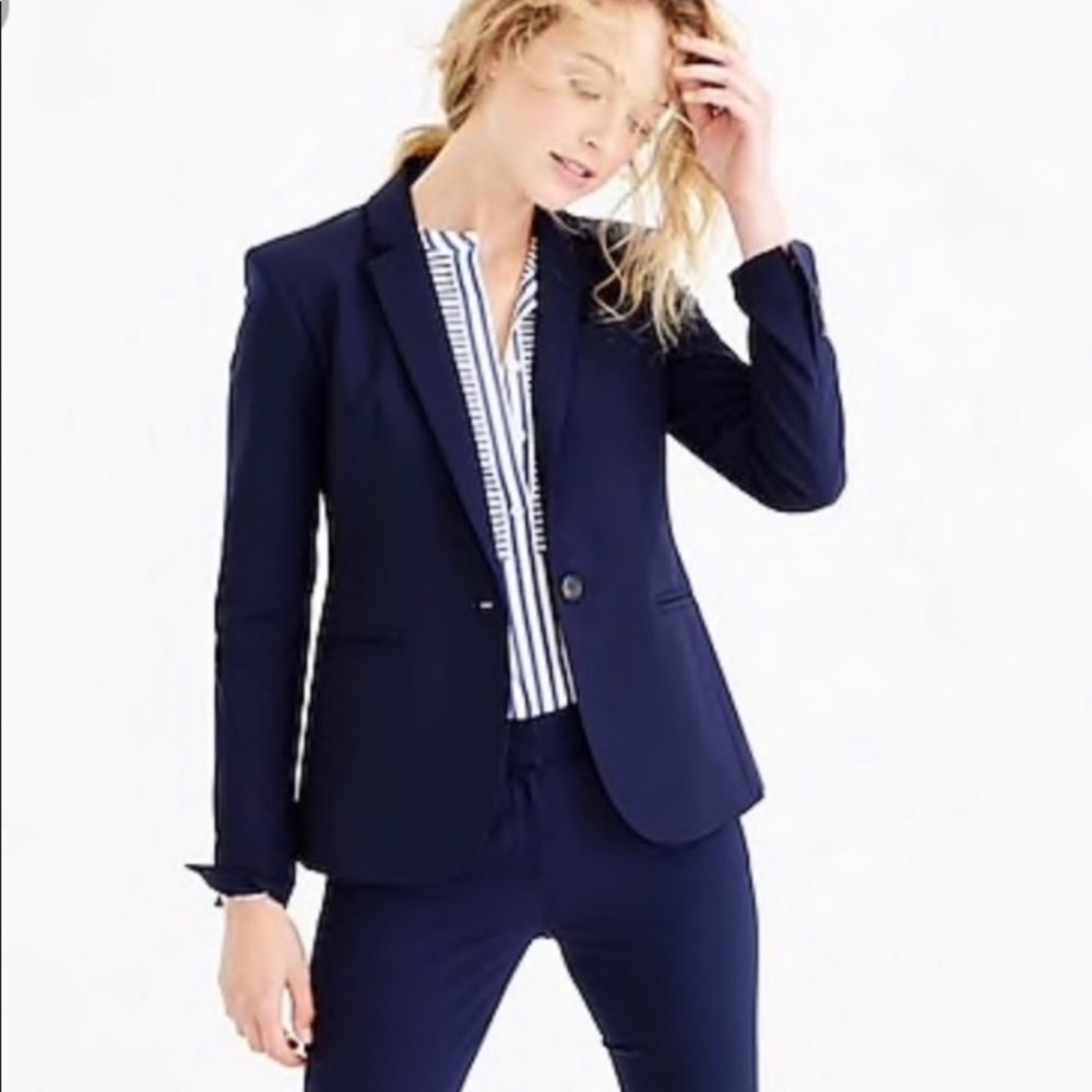J.Crew Bi-Stretch Italian Wool Suit Blazer Navy